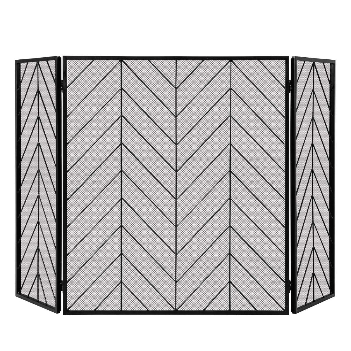 Frente de Proteção de Lareira – 133 x 78 x 2 cm – Preto – Ferro Forjado