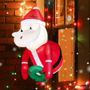 Pai Natal Inflável de Natal Pendente com Luzes LED Incorporadas para Festas 45 x 60 x 100 cm Vermelho