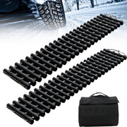 Conjunto de 2 Tapetes de Tração com Bolsa Almofada de Recuperação Portátil TPR para Pneus de Carro 98 x 21 x 2,8 cm Preto