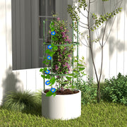 Conjunto de 3 Treliças de 102 cm para Jardim Suportes Ajustáveis de Alta Resistência para Plantas Trepadeiras com Grampos e Laços Verde