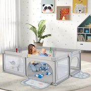 Parque Infantil – 206 x 147 x 68,5 cm – Cinzento – Tecido Oxford