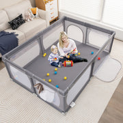 Parque para Crianças – 206 x 147 x 68,5 cm – Cinza Escuro – Tecido Oxford