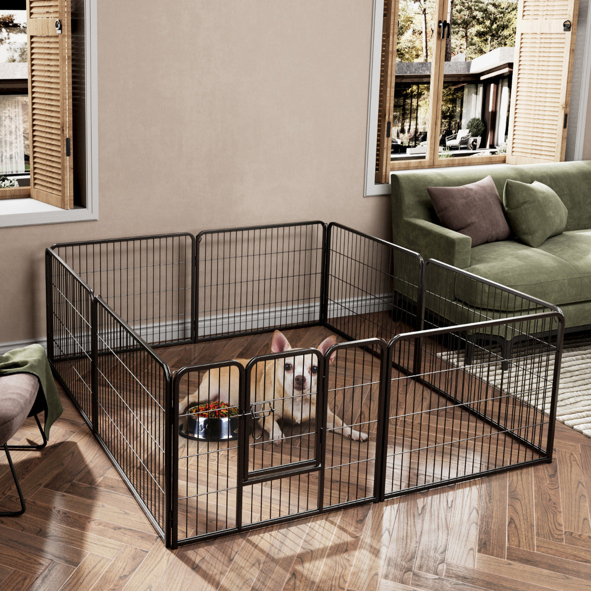 Parque para Cães – 8 Painéis – Altura 80 e 100 cm – Metal
