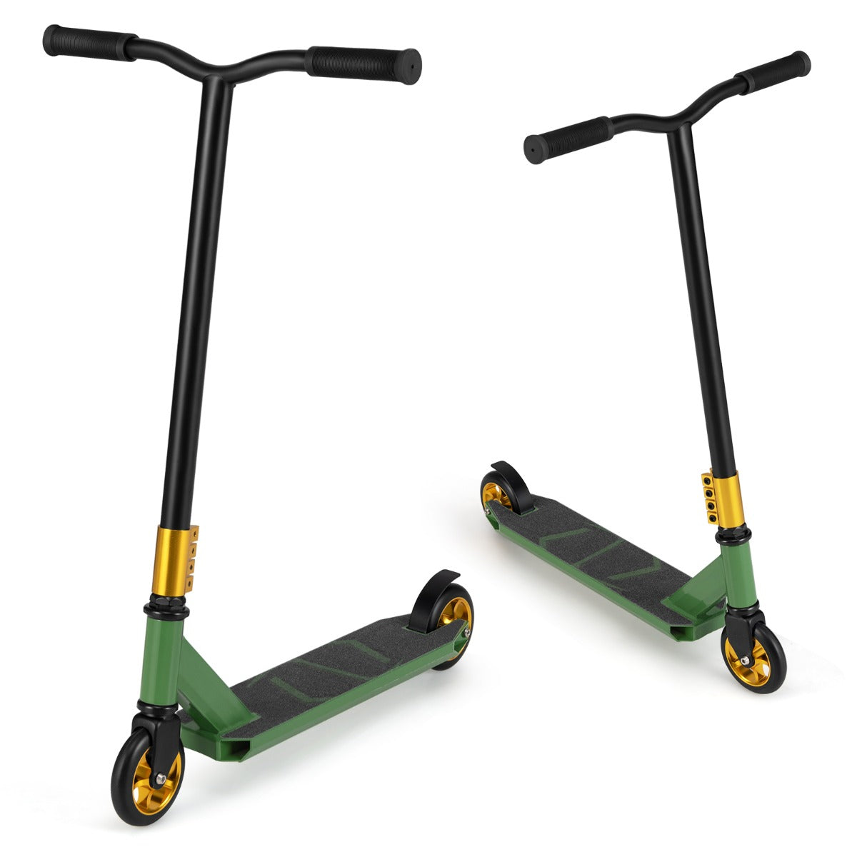 Patinete de Acrobacias para Crianças de 10+ Anos - Scooter Profissional com 2 Rodas e Deck de Alumínio, Suporta 100 kg - Verde