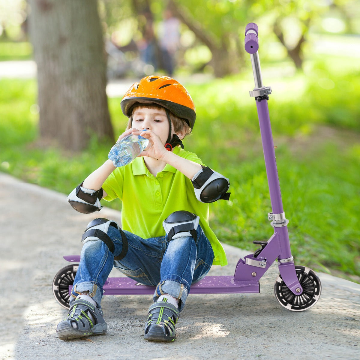 Patinete Infantil Dobrável – 2 Rodas – Roxo – Liga de Alumínio e Aço
