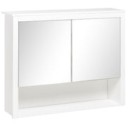 Armário de Parede para Casa de Banho 80x20x65cm Branco com Espelho