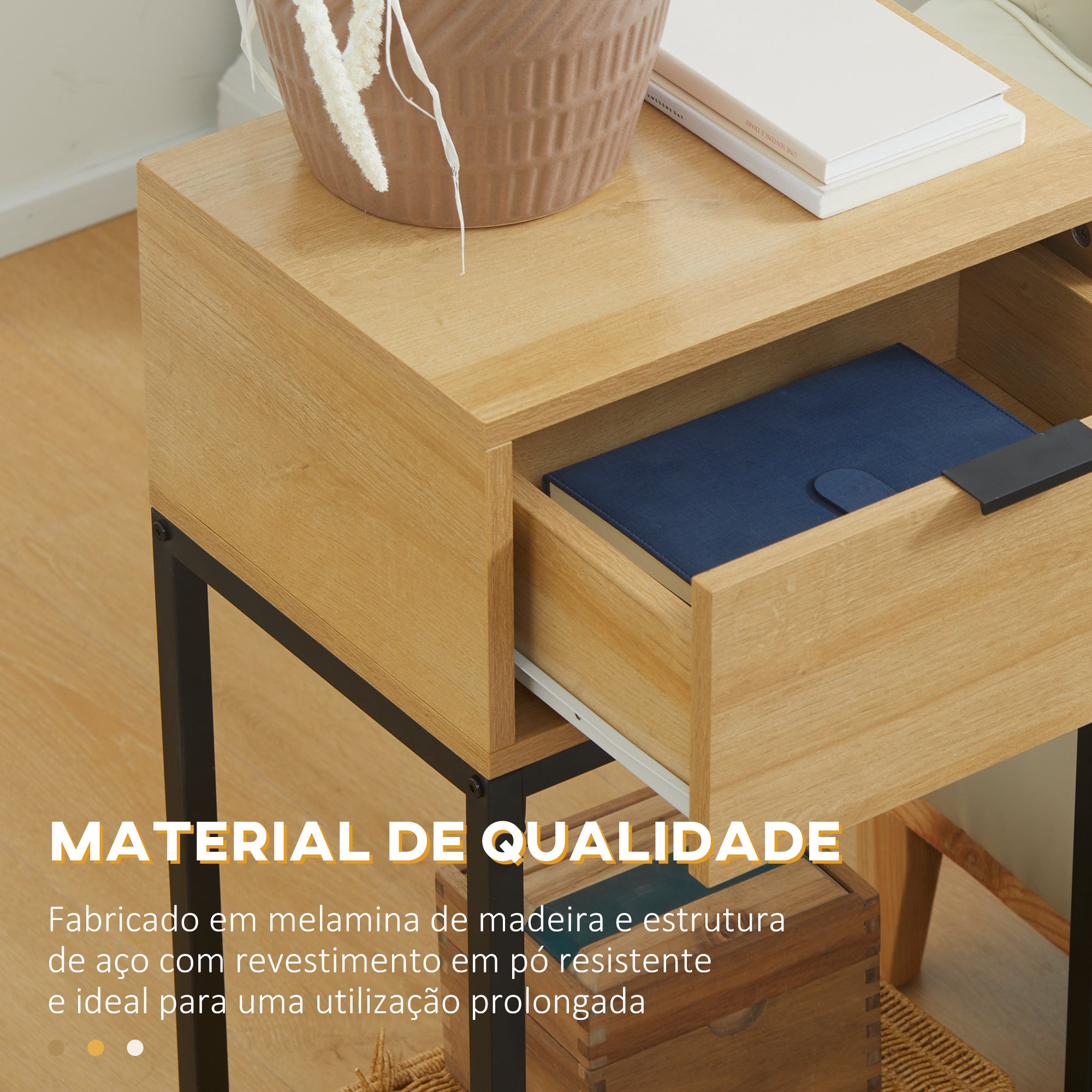 Mesa Consola Moderna 40x30x76 cm Madeira e Preto