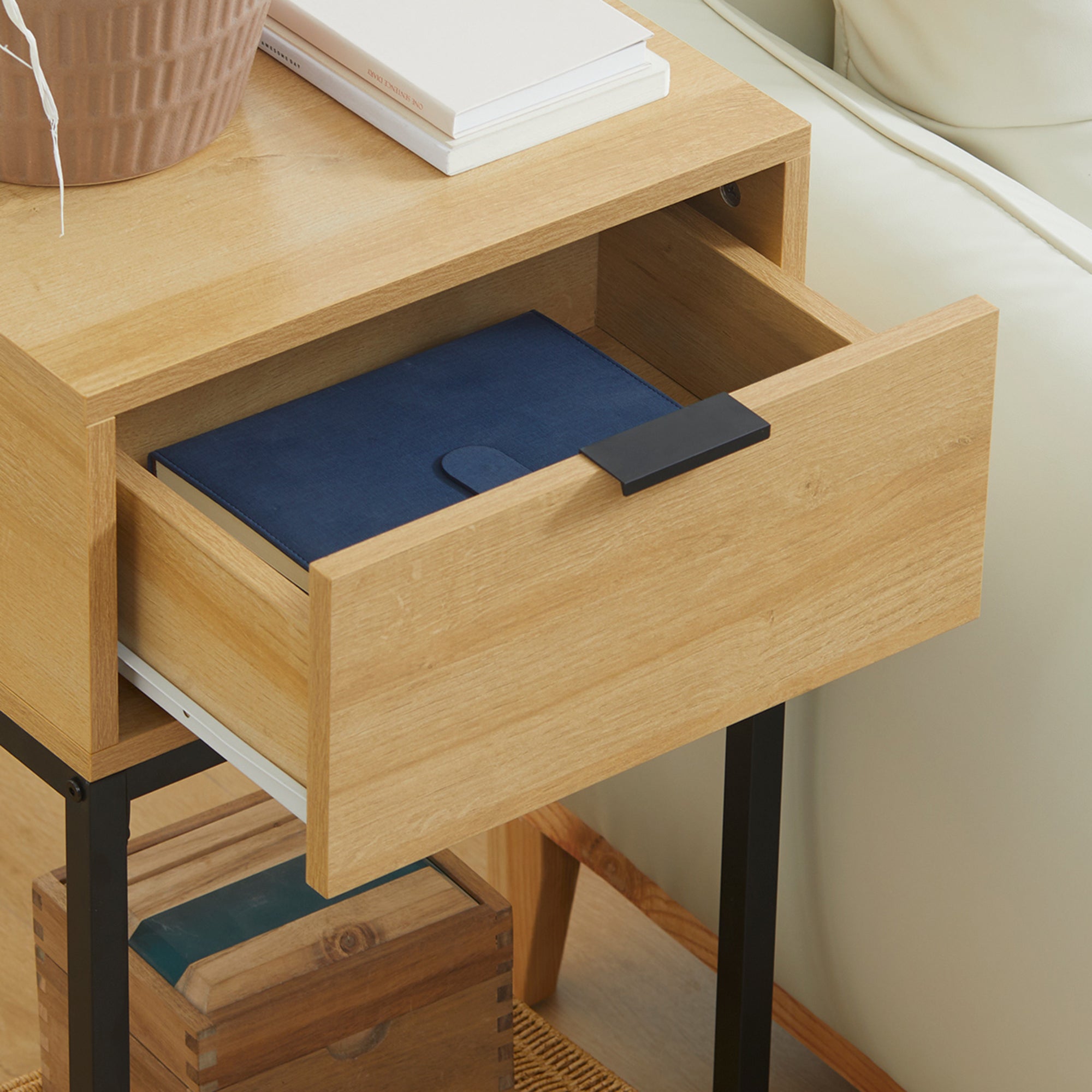Mesa Consola Moderna 40x30x76 cm Madeira e Preto