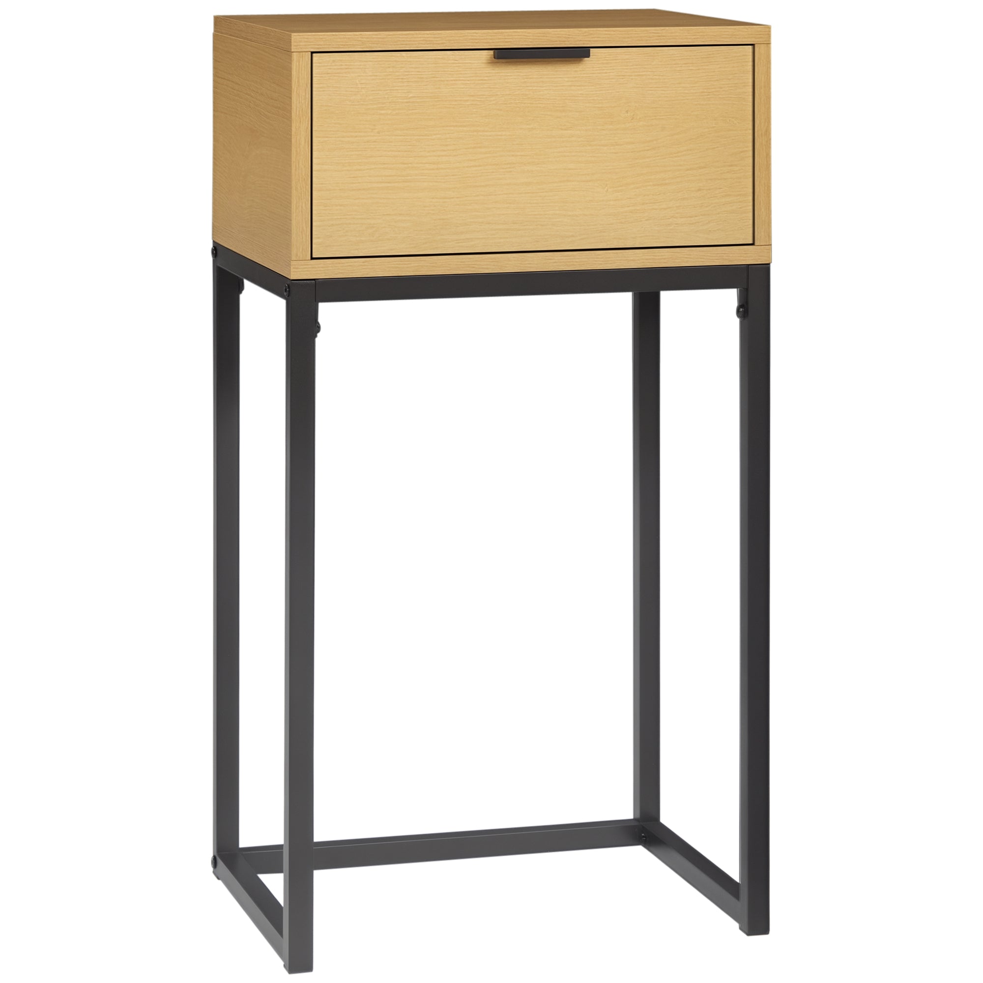 Mesa Consola Moderna 40x30x76 cm Madeira e Preto
