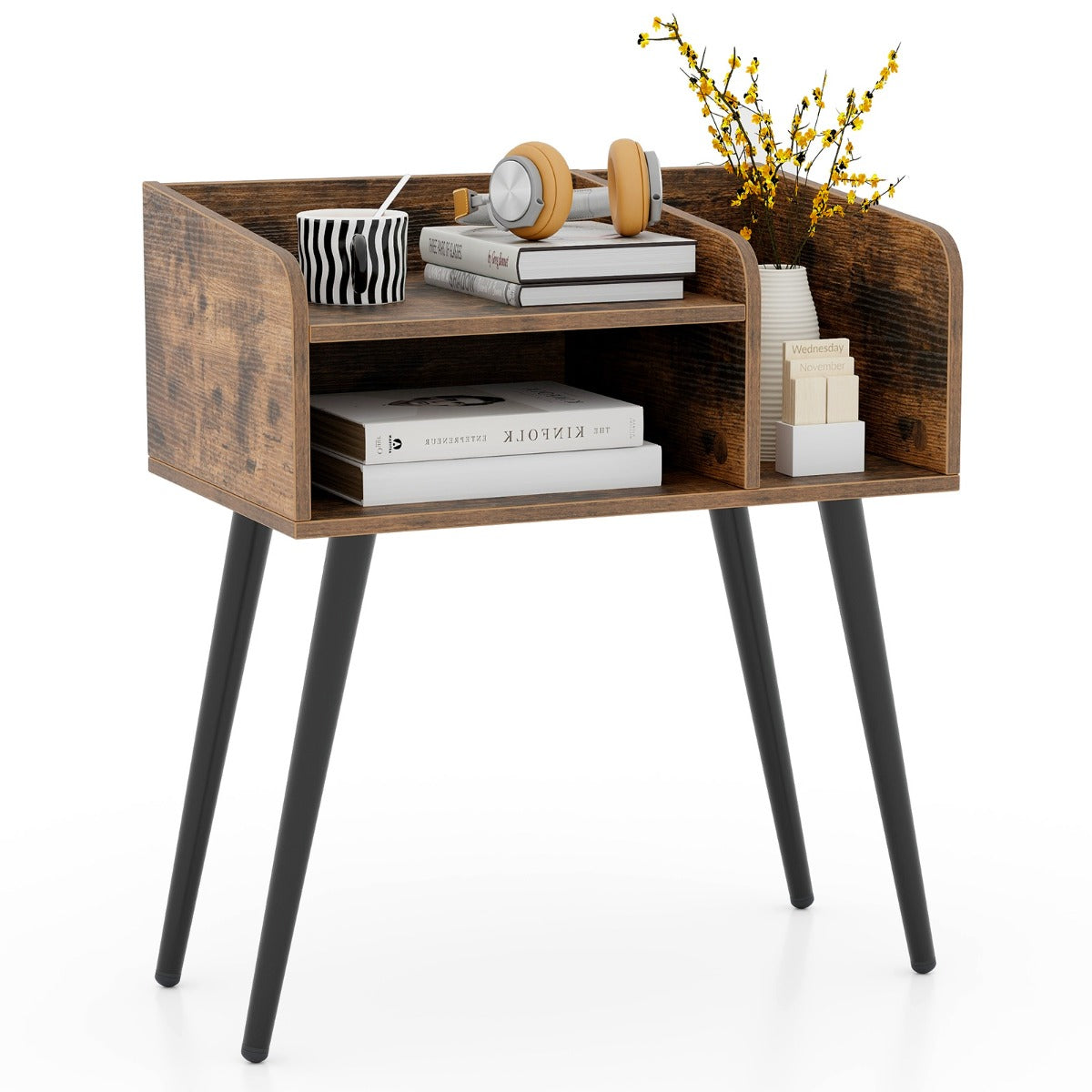 Mesita de Noite – 37 cm – Castanho – Metálica