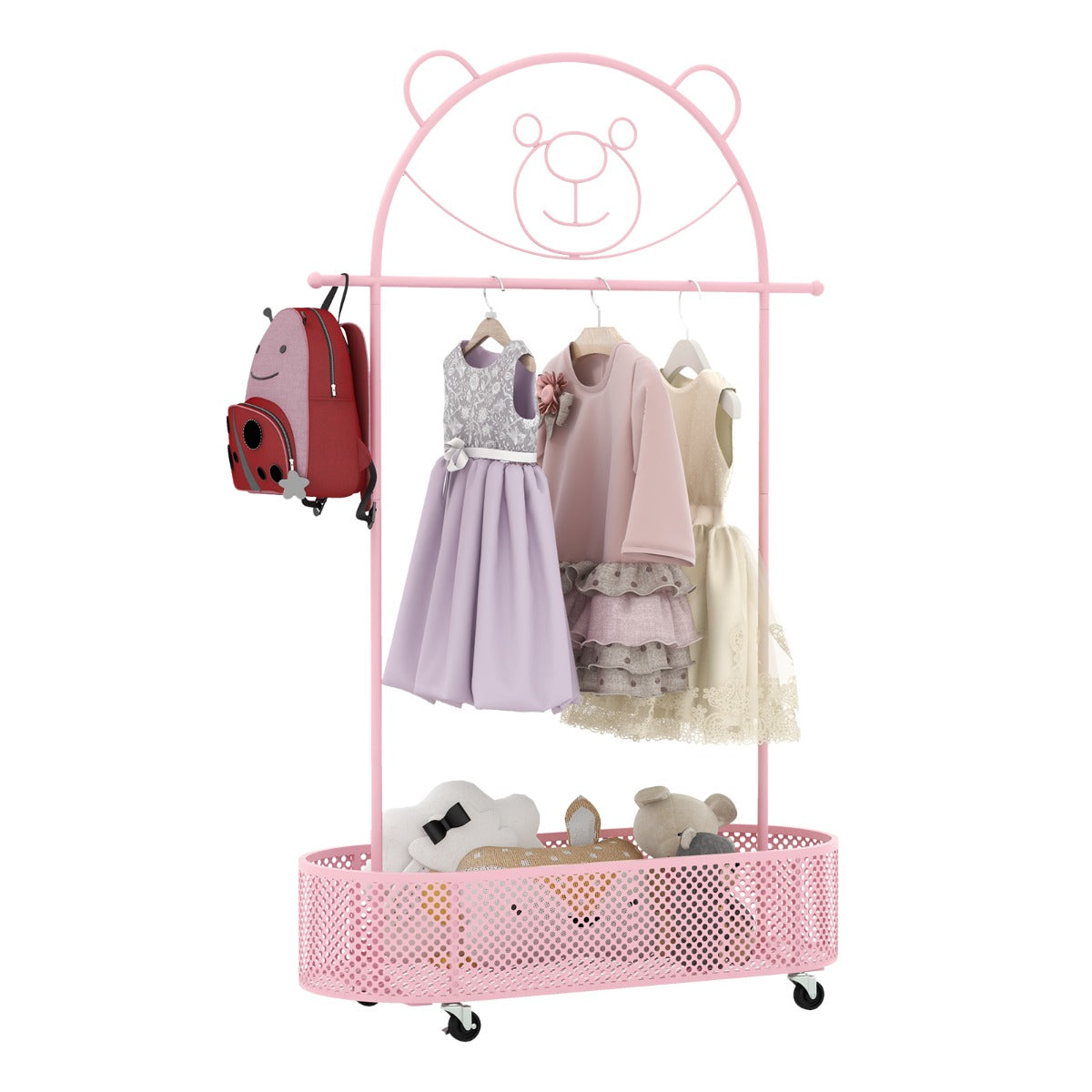 Cabide Infantil – 100-152 cm – Rosa – Metal