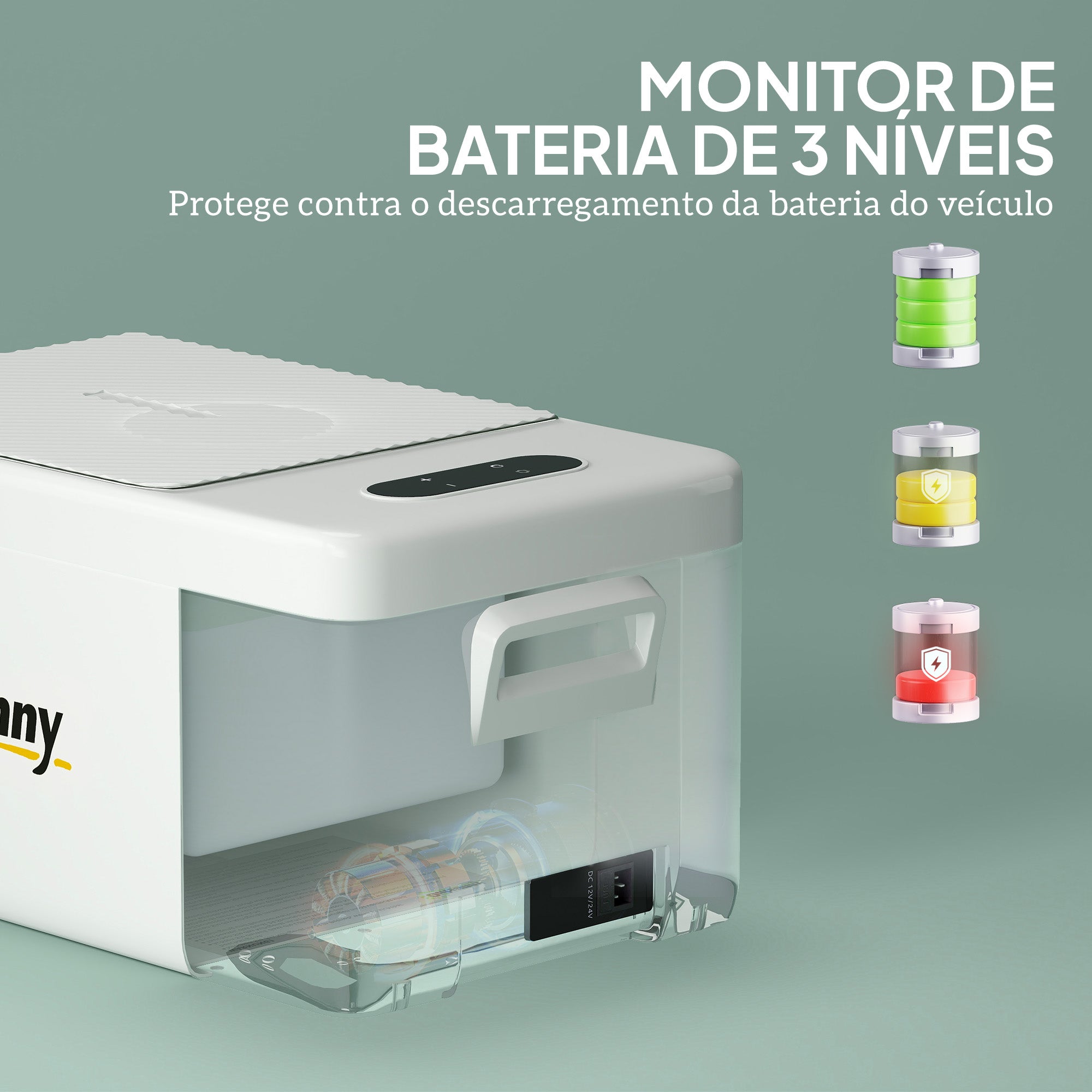 Geleira Portátil Elétrica 16,8L Creme 59x32x26 cm