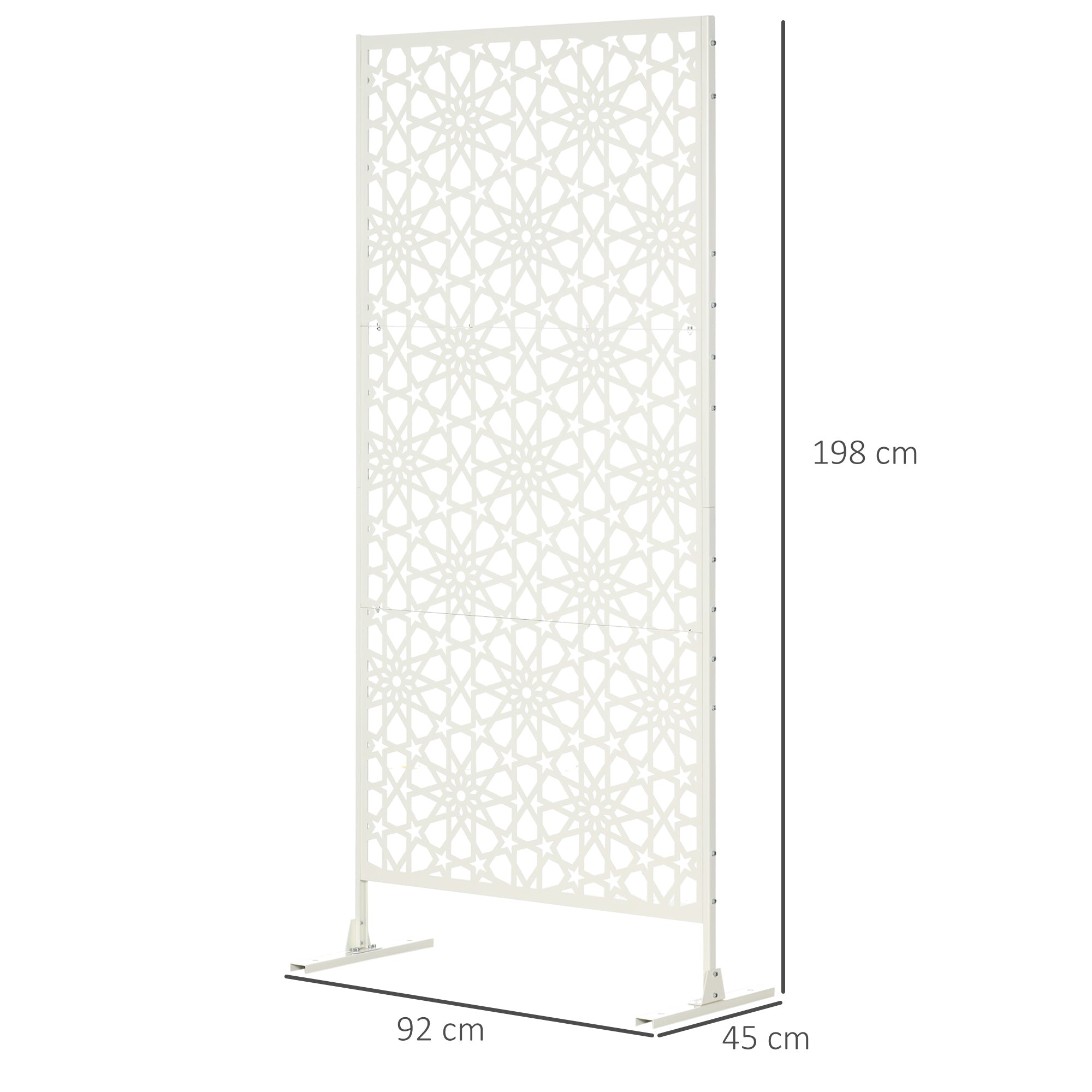 Biombo Separador de Ambiente – 92x45x198 cm – Branco – Aço