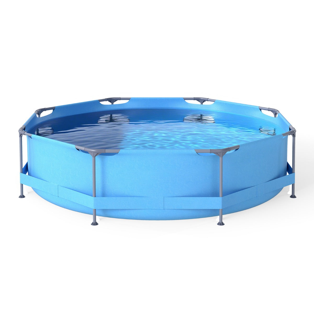 Piscina Elevada Redonda com Estrutura Metálica e Bomba de Filtro Capacidade de 4383 L para Jardim 306 x 306 x 79 cm Azul