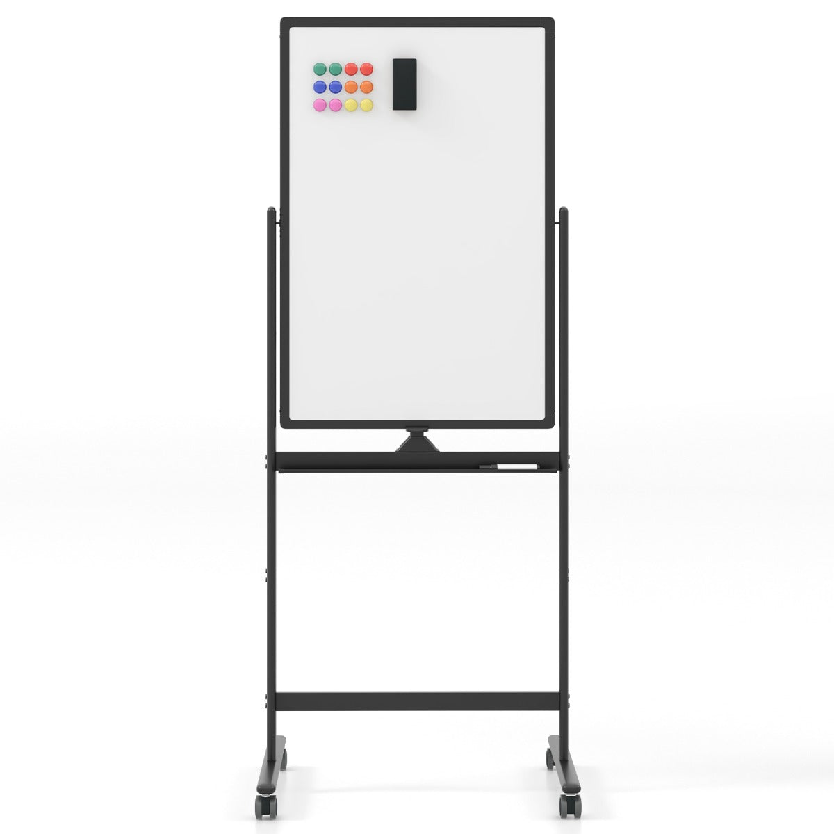 Pizarra Móvel Magnética Dupla Face 60x90cm – Preto – Alumínio