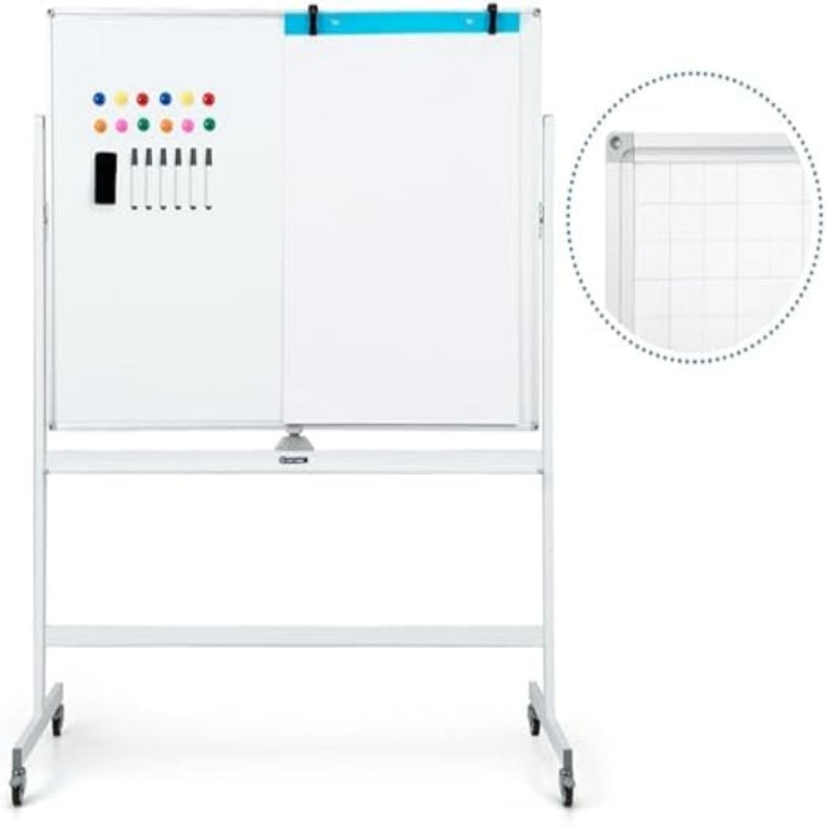 Pizarra Móvel Magnética – 120x90cm – Branco – Outros materiais