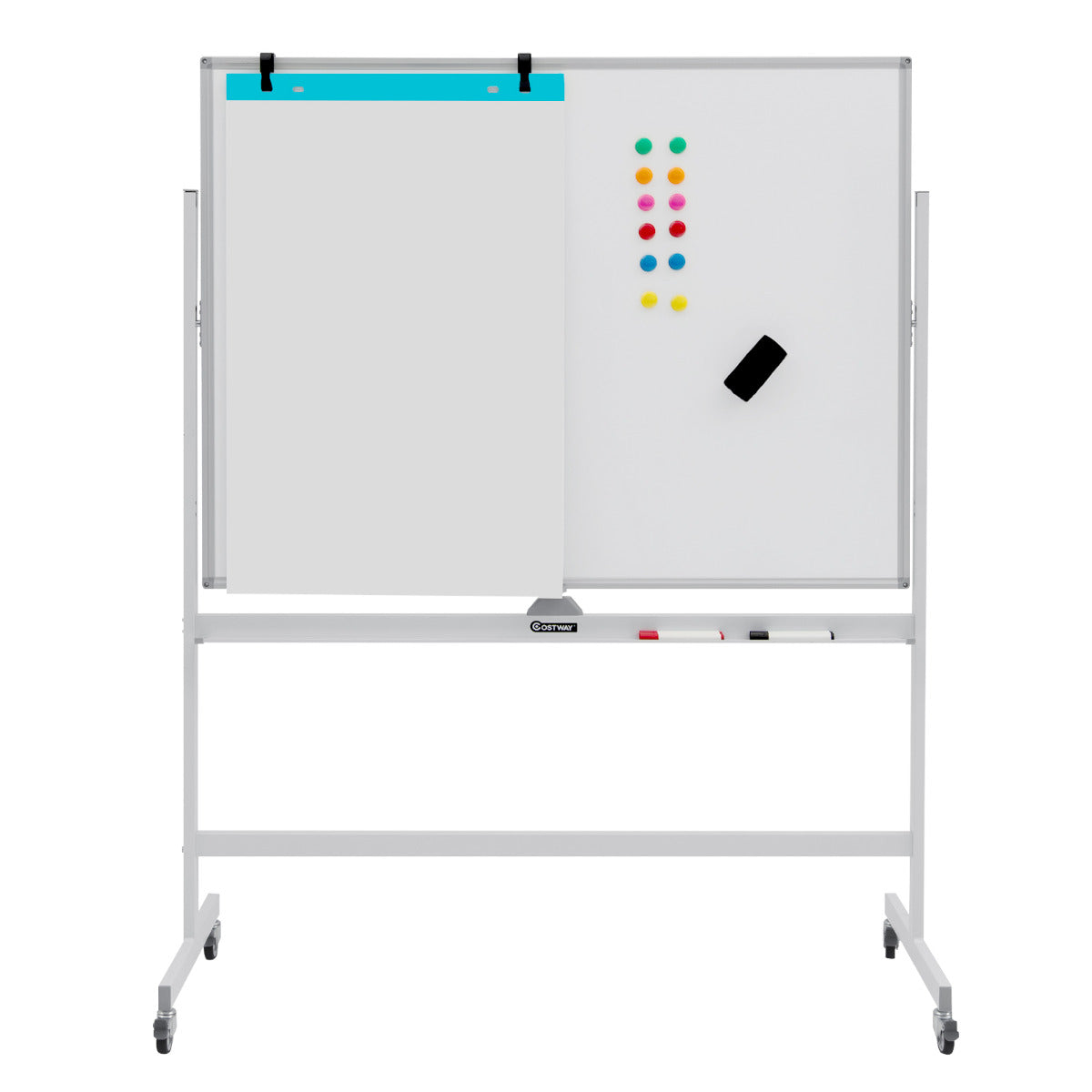 Pizarra Magnética Móvel – 120 x 90 cm – branca – alumínio