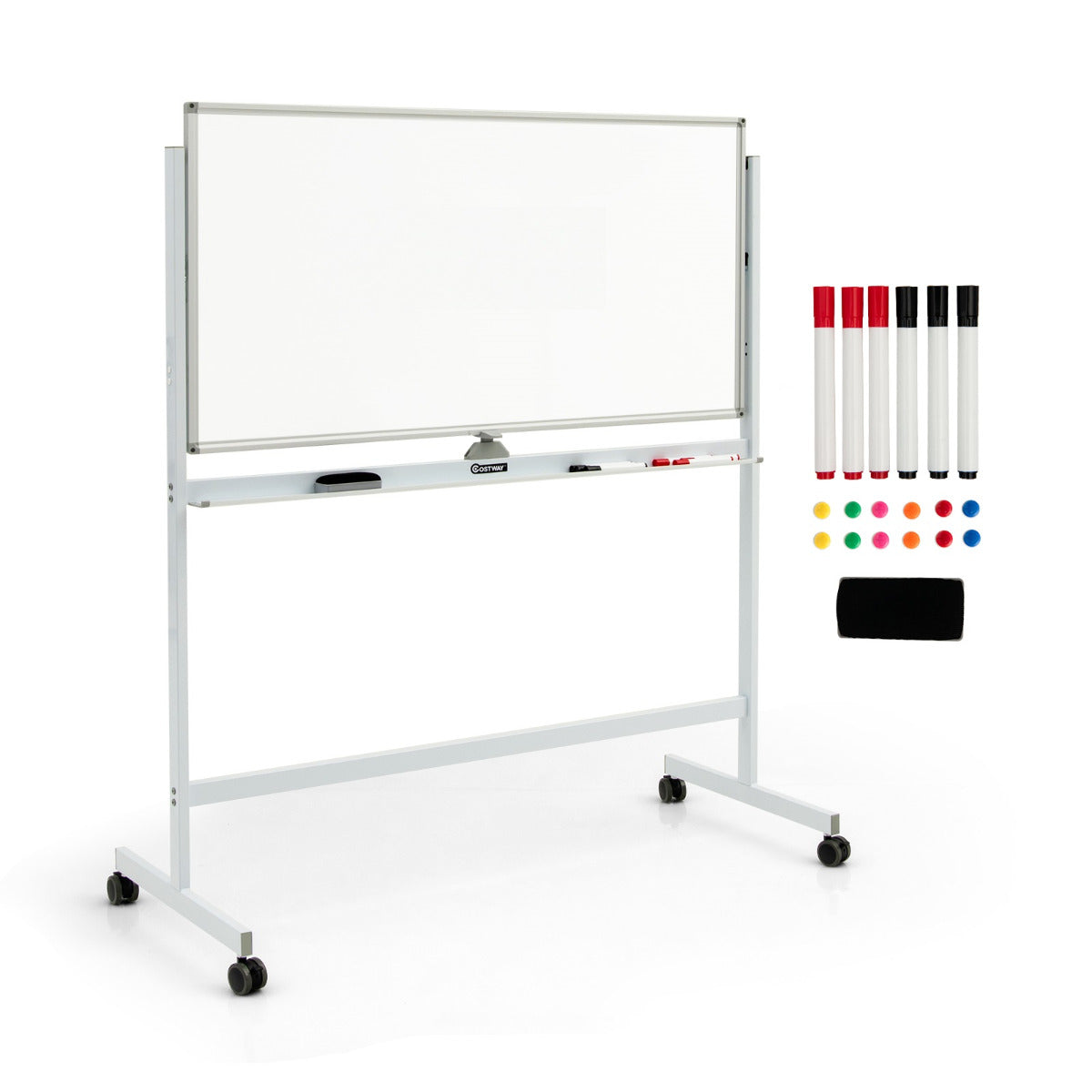 Pizarra Móvel Magnética de Dupla Face – 120 x 60 cm – Branca – 3 camadas