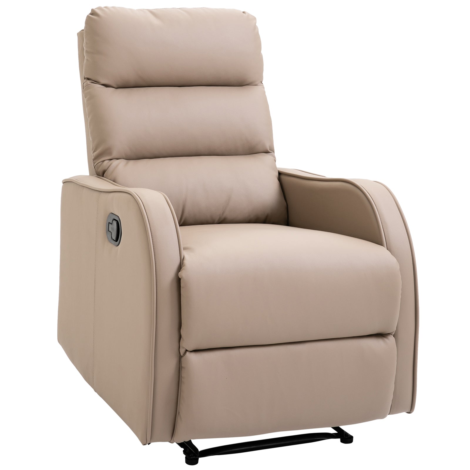 Poltrona Relax Reclinável Manual 160° PU Marrom 65x89x100cm