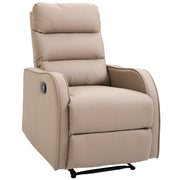 Poltrona Relax Reclinável Manual 160° PU Marrom 65x89x100cm
