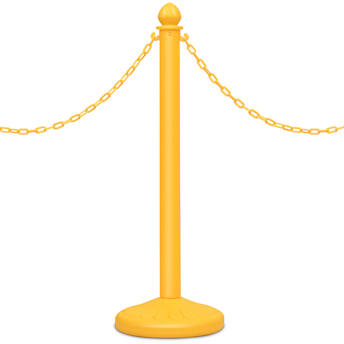 Conjunto de Postes de Plástico com Correntes Desmontáveis – 98 x 33 cm – Amarelo