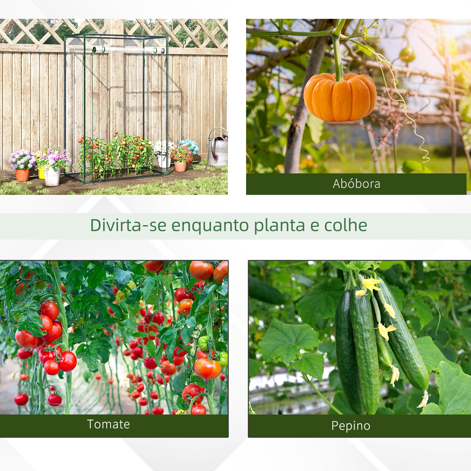 Estufa de Jardim Compacta – 100x50x150 cm – Transparente e Verde Escuro – Aço galvanizado e PVC