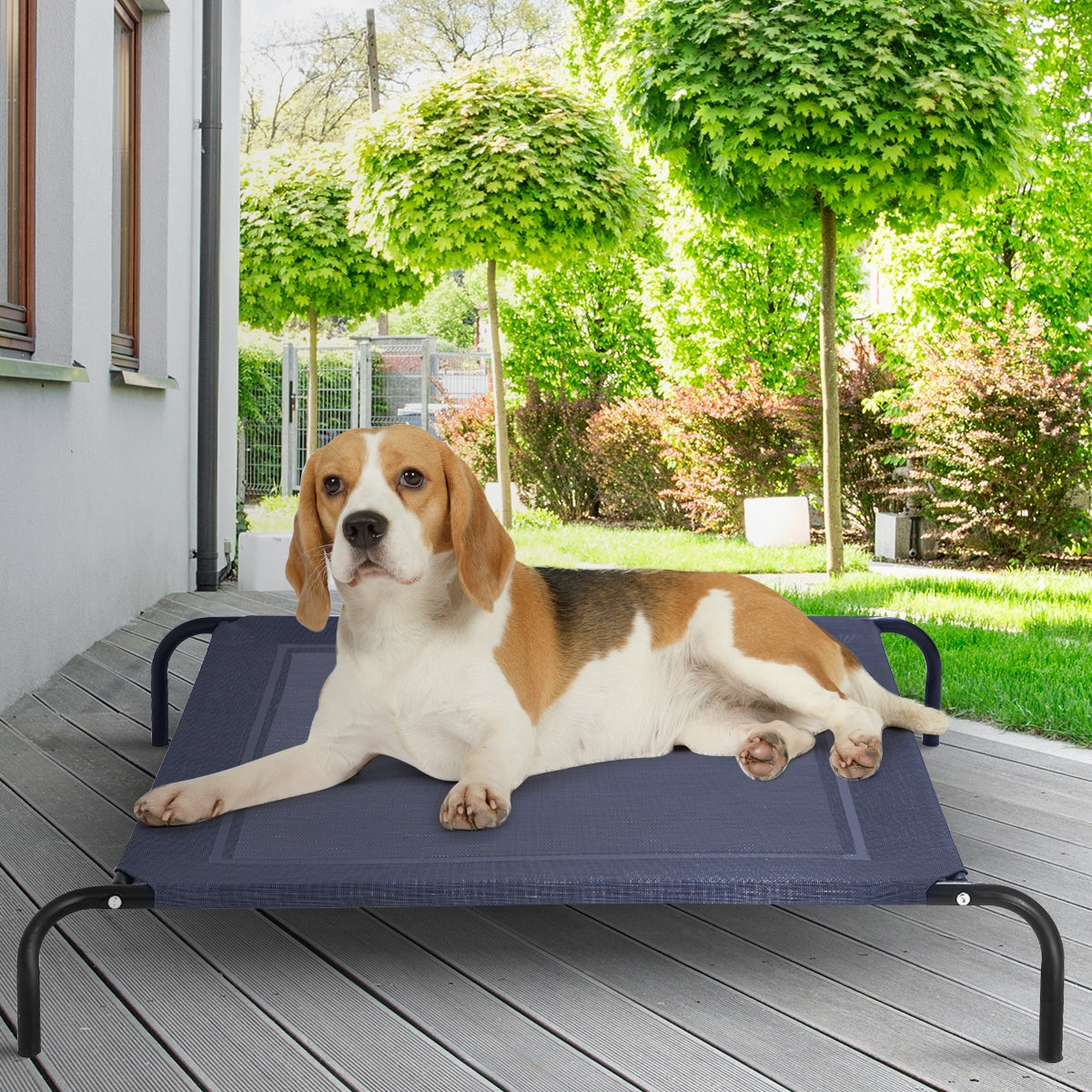 Cama para Cães e Gatos para Exterior - Ideal para Jardim e Terraço - 110 x 80 x 18 cm