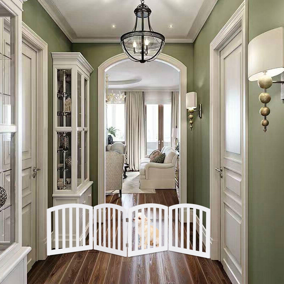 Barreira de Segurança para Crianças e Animais para Lareira e Escadas - Branco 246 x 61cm