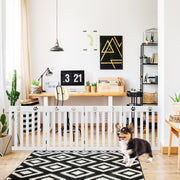 Portão de Segurança Dobrável de 4 Painéis para Cães Grade para Animais de Estimação Cerca de Proteção para Portas Escadas 204 x 61 x 1,5 cm Branco