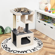 Torre para Gatos Pequena 80 cm com Arranhador e Bola de Pelúcia Branco e Cinzento