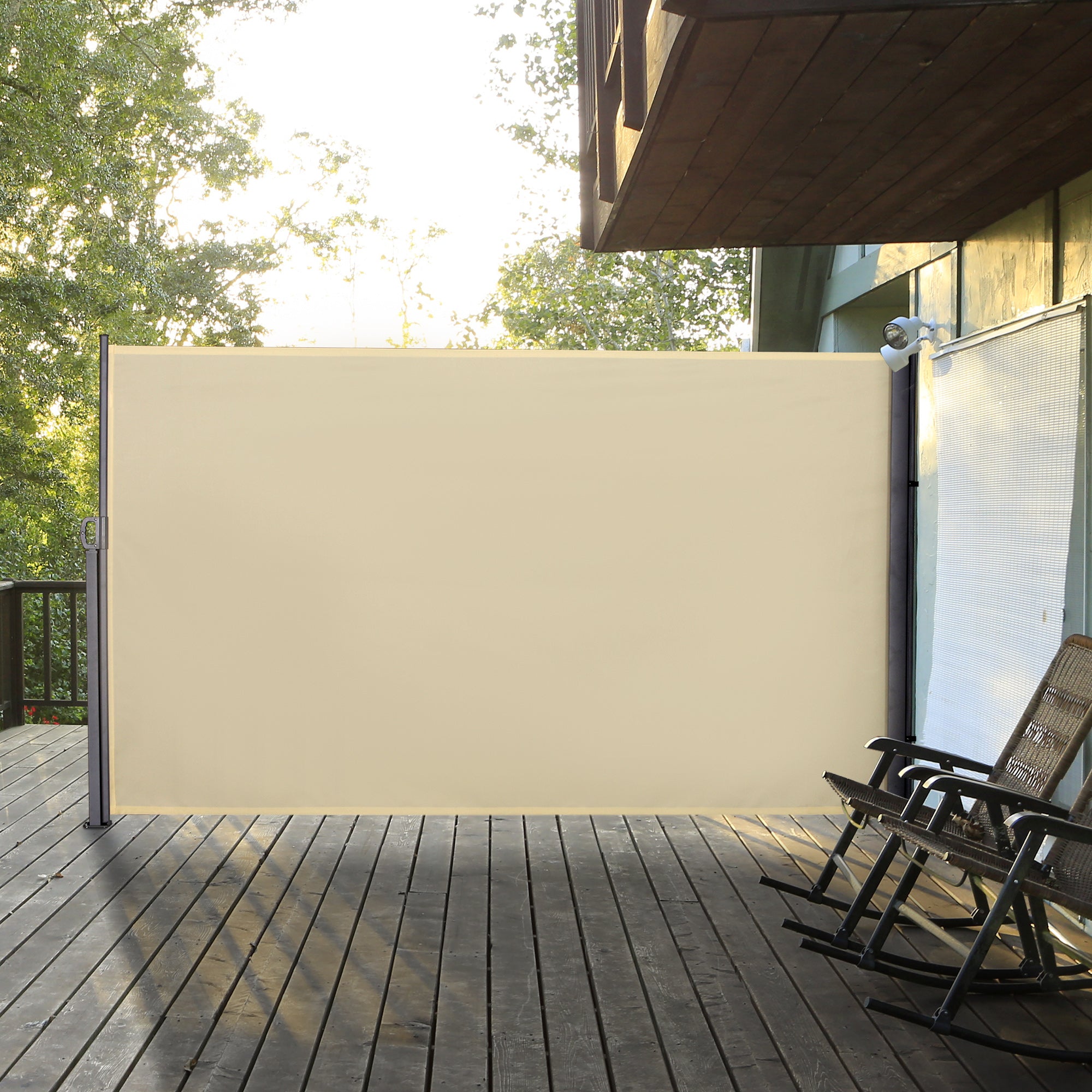 Toldo Lateral Retrátil 300x180cm Cor Creme Branco