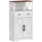 Aparador Multiusos com Prateleiras e Gavetas - Branco 60x31x108 cm
