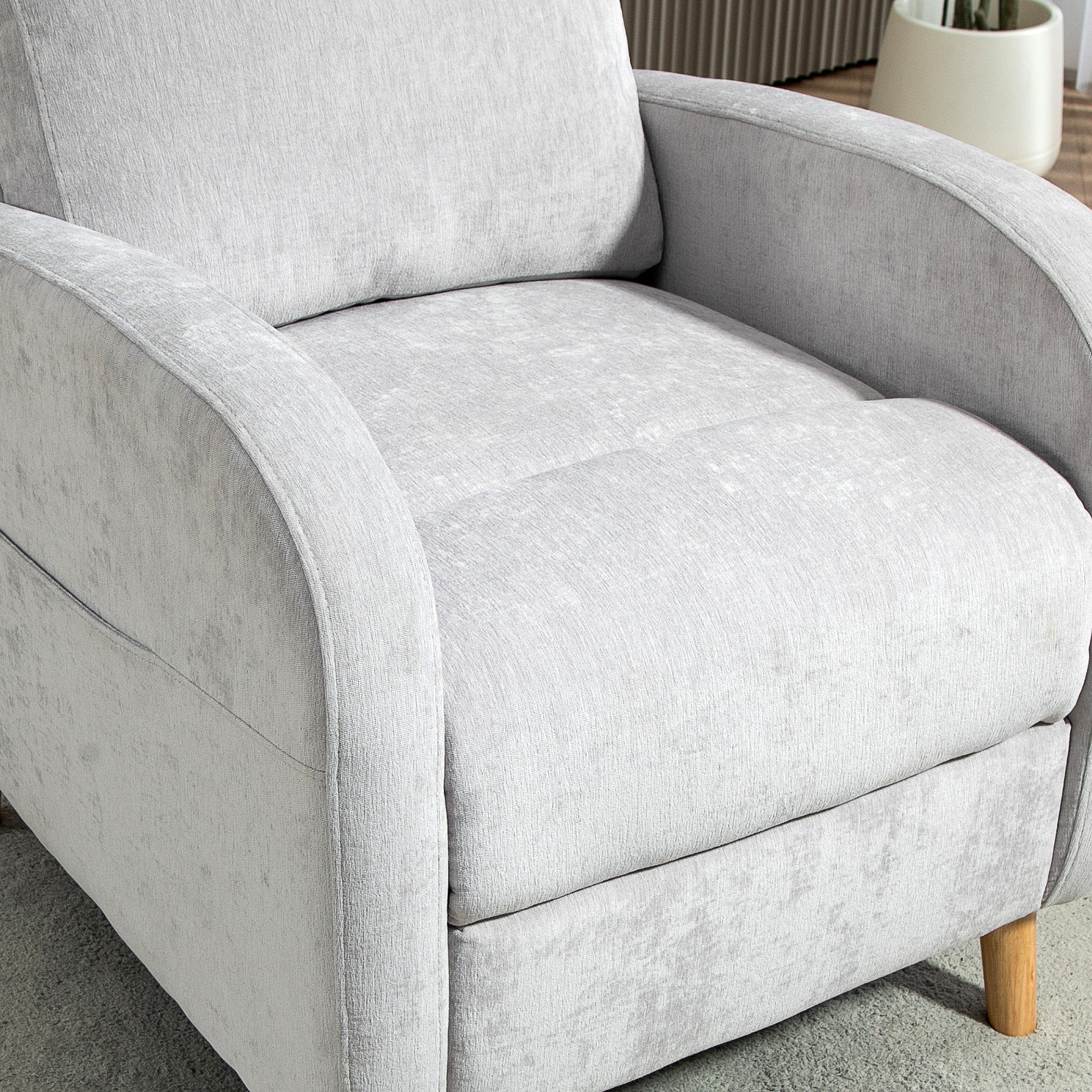 Poltrona Relax Reclinável Cinza Claro 68x90x106 cm
