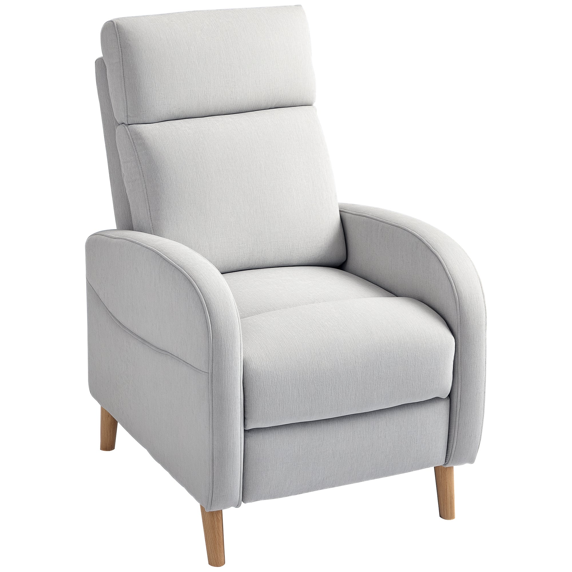 Poltrona Relax Reclinável Cinza Claro 68x90x106 cm