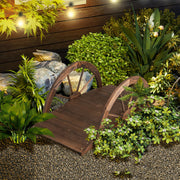 Ponte de Jardim em Madeira com Dupla Guarda de Meia Roda para Decoração 101,5 x 48,5 x 38 cm