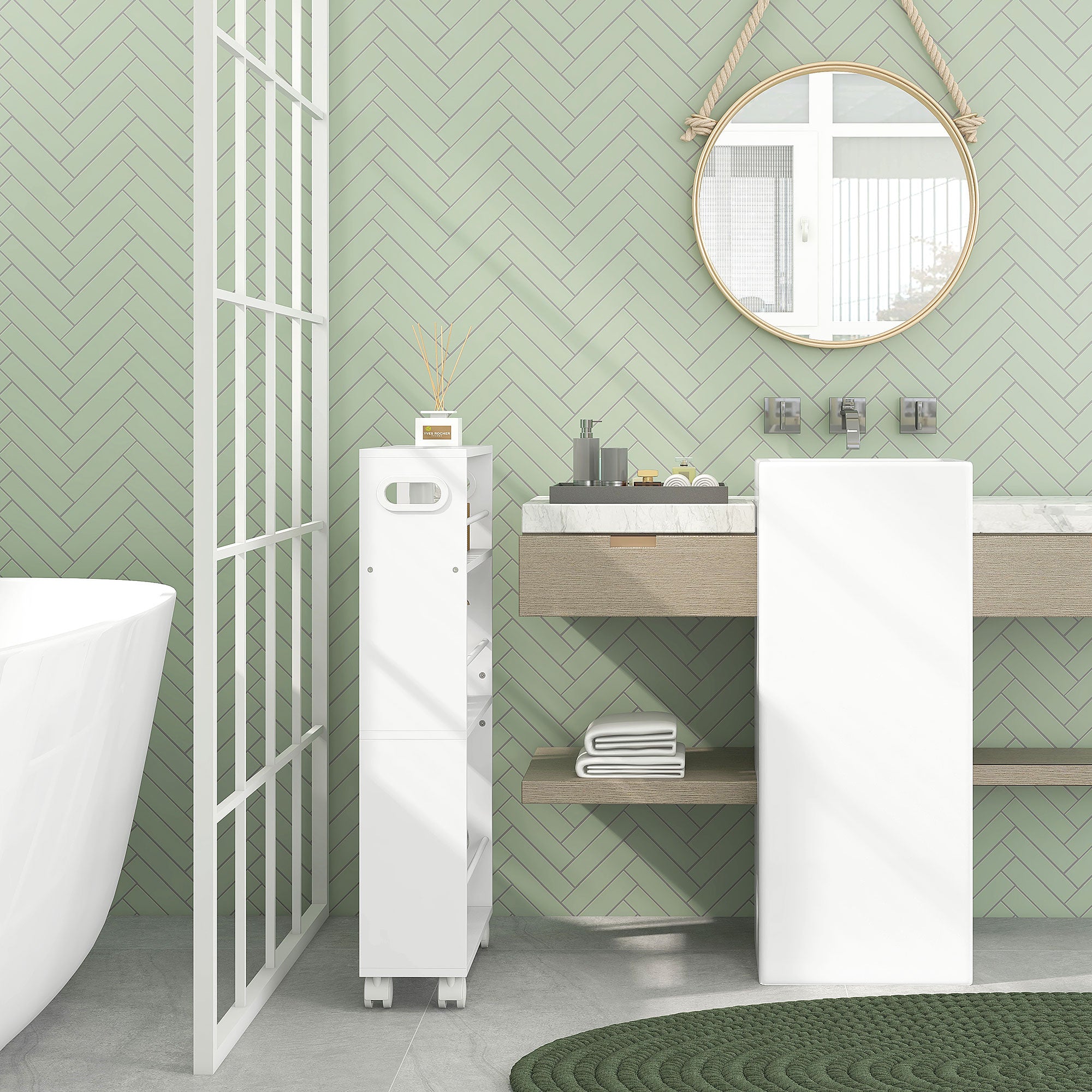 Carrinho Auxiliar de 3 Níveis Branco 45x15x80 cm - Organização Eficiente e Versátil