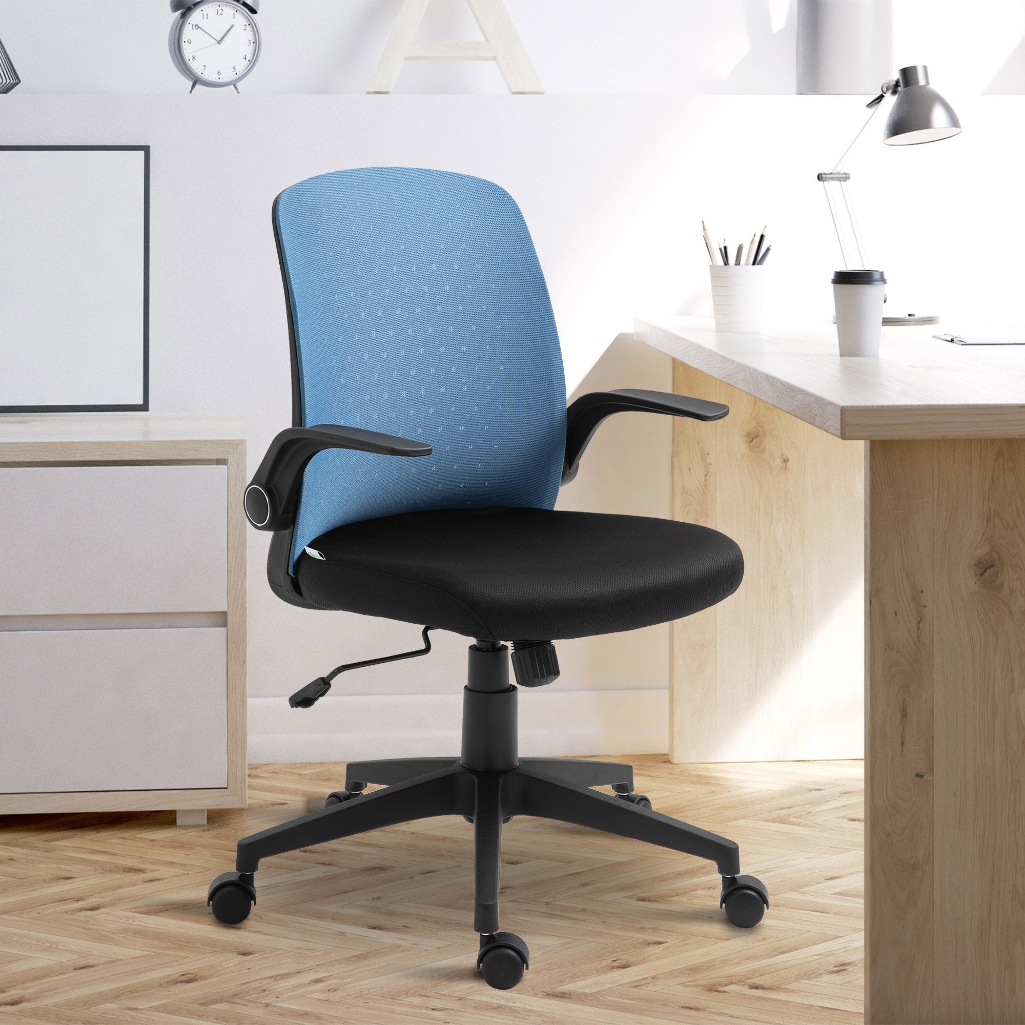 Cadeira de Escritório Ergonômica Azul 57x61x102cm