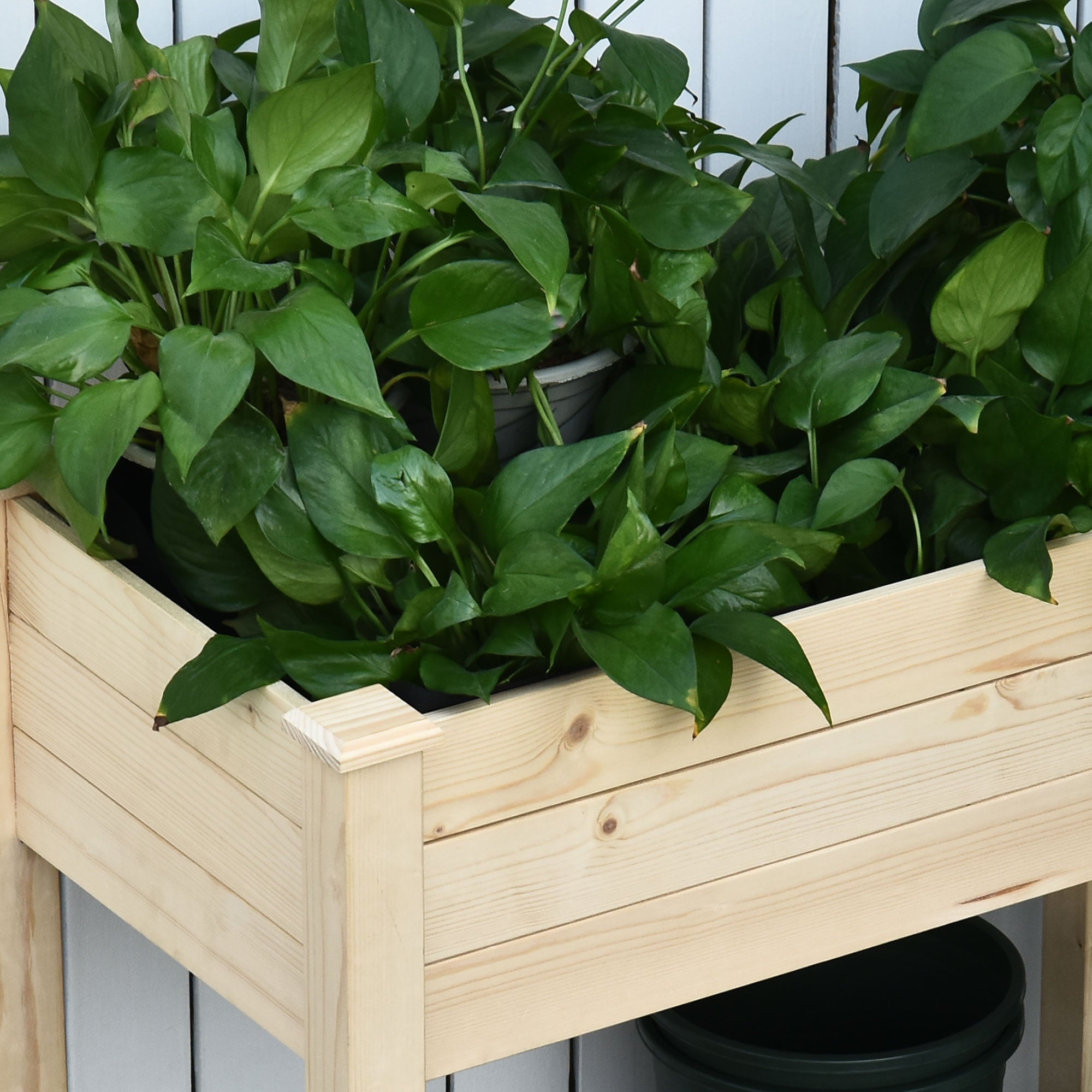 Horta Elevada de Madeira 86x46x76cm Cor de Madeira Natural