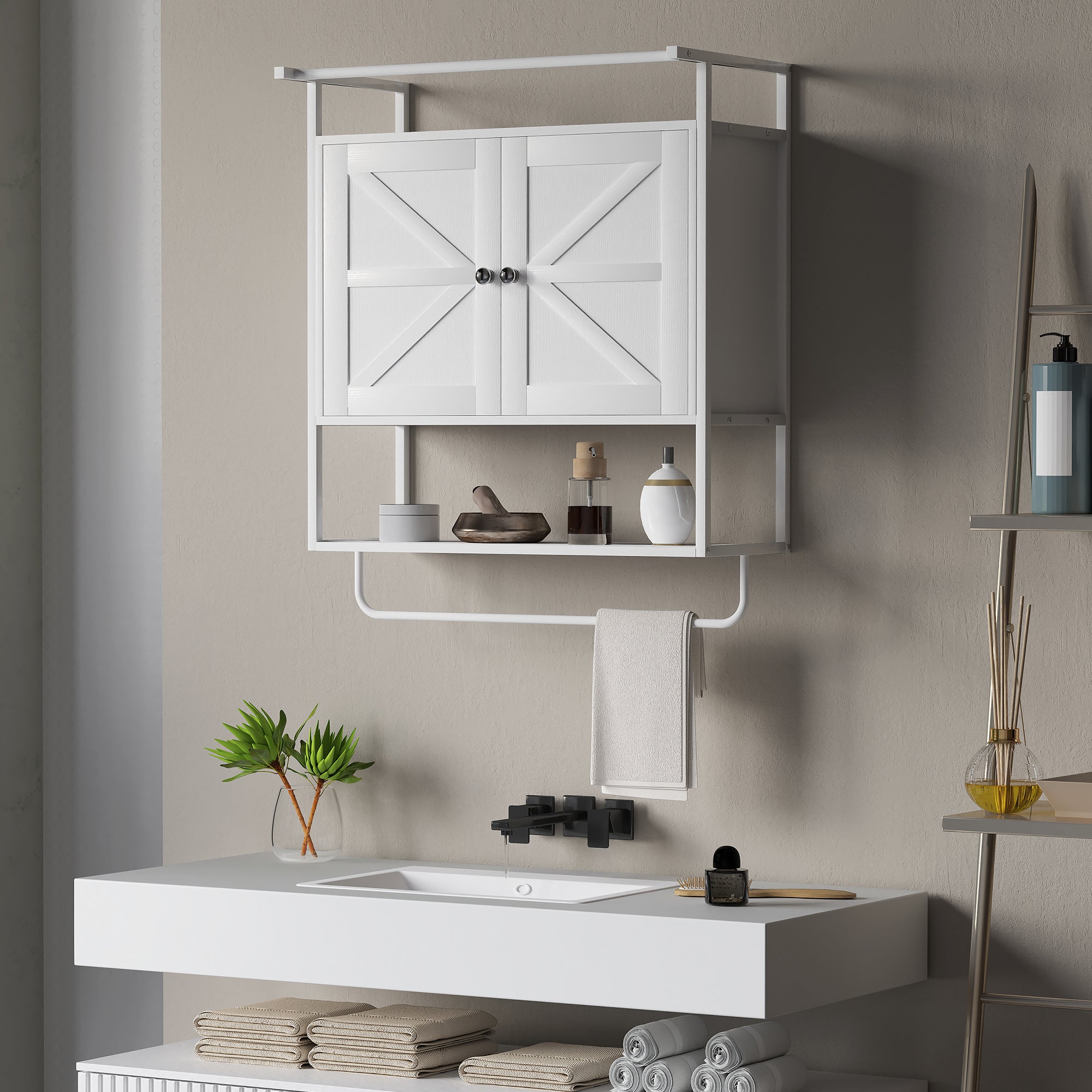 Armário de Parede Multiusos Branco 63x34x75 cm - Organização e Estilo para a sua Casa de Banho