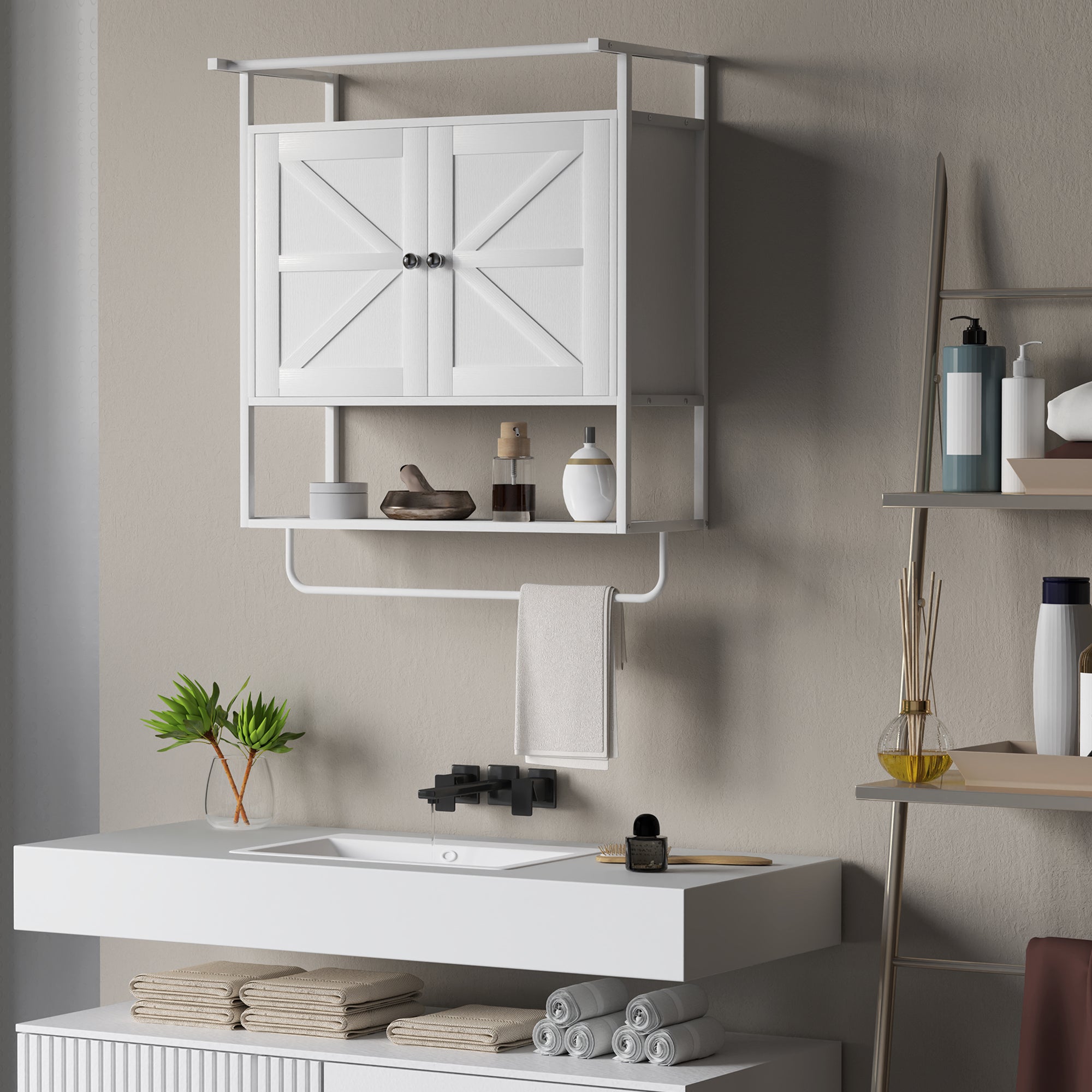 Armário de Parede Multiusos Branco 63x34x75 cm - Organização e Estilo para a sua Casa de Banho