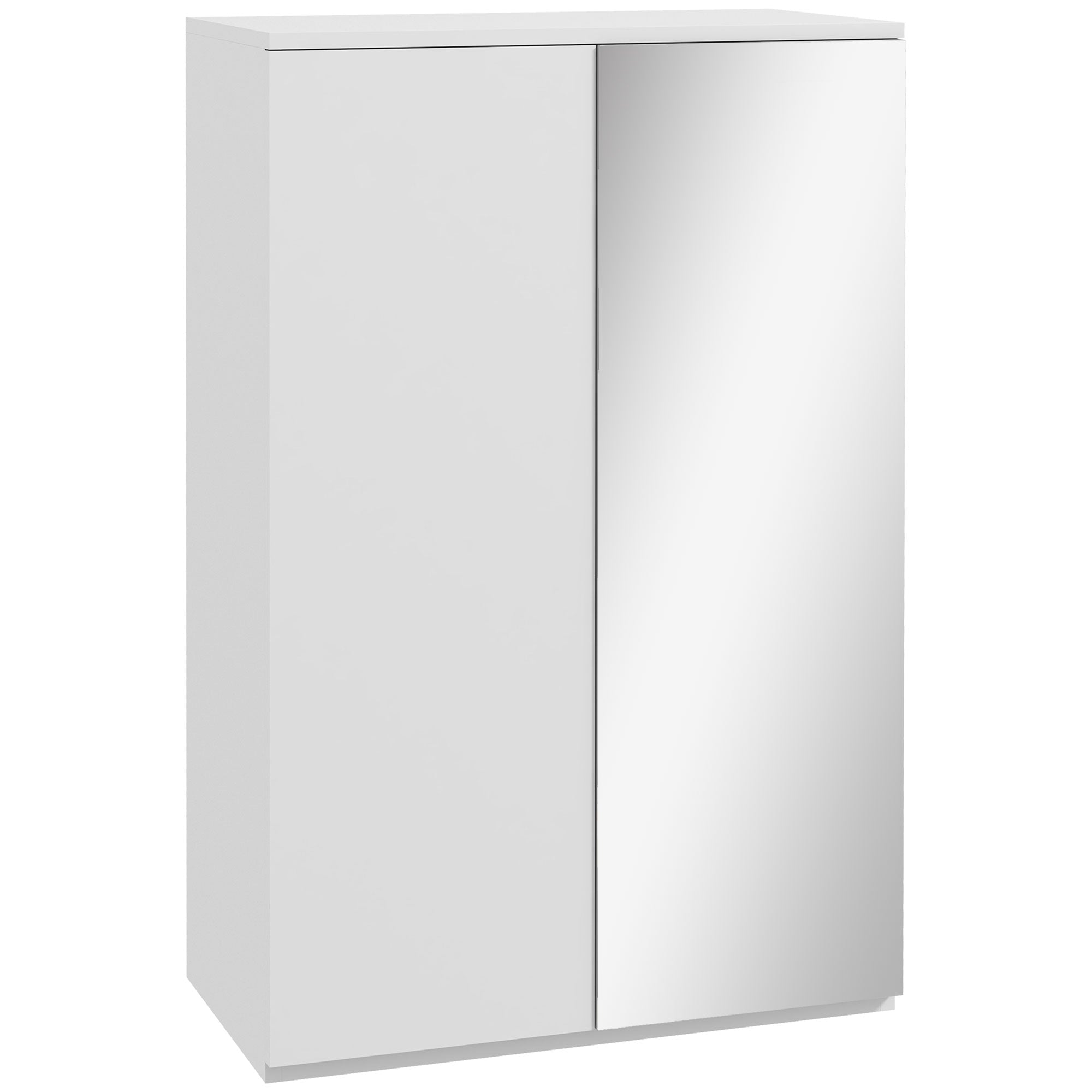 Sapateira com Espelho Móvel 60x32x95 cm - Branco