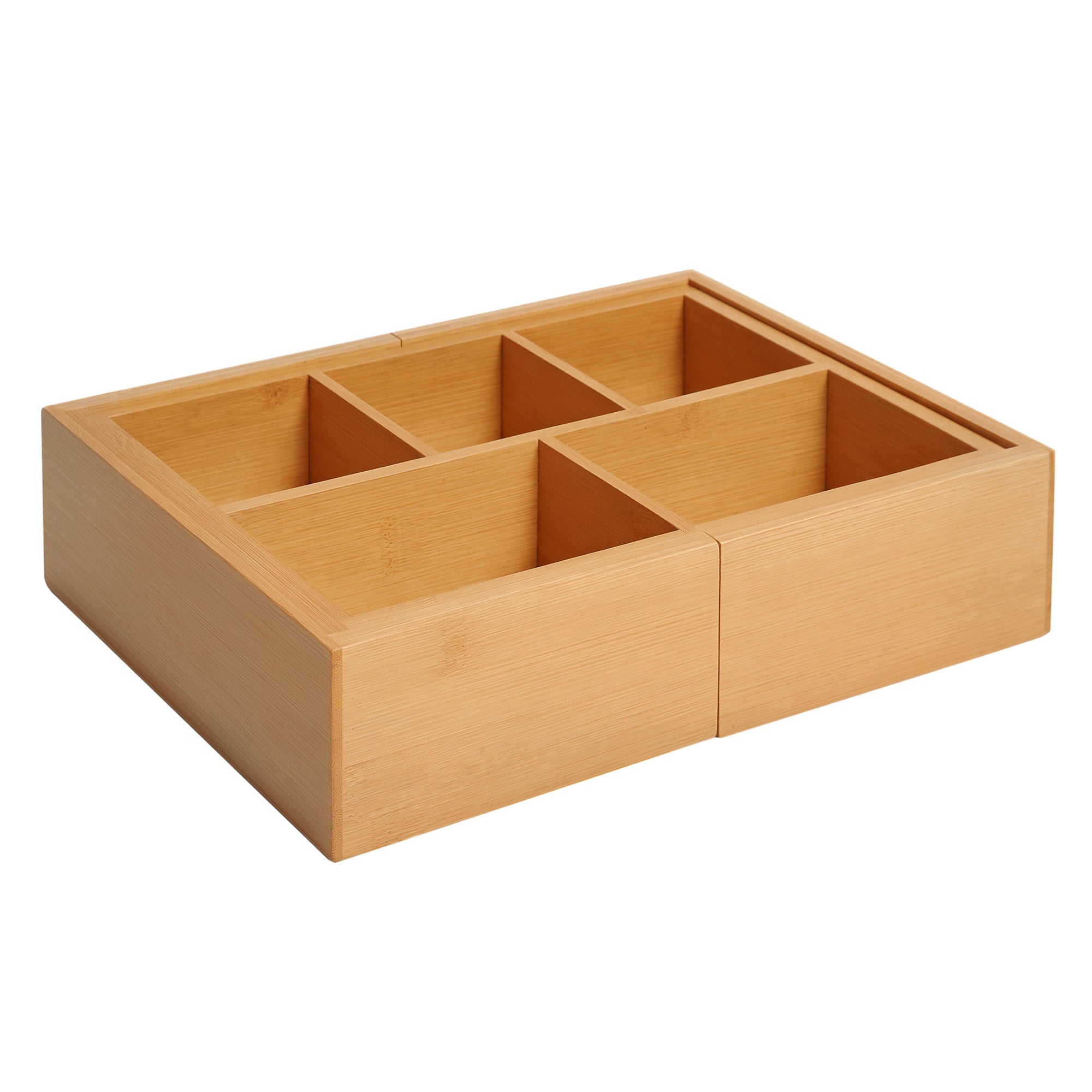 Organizador de Escritório Extensível Bambu Natural 24,6-41x17,6x7 cm