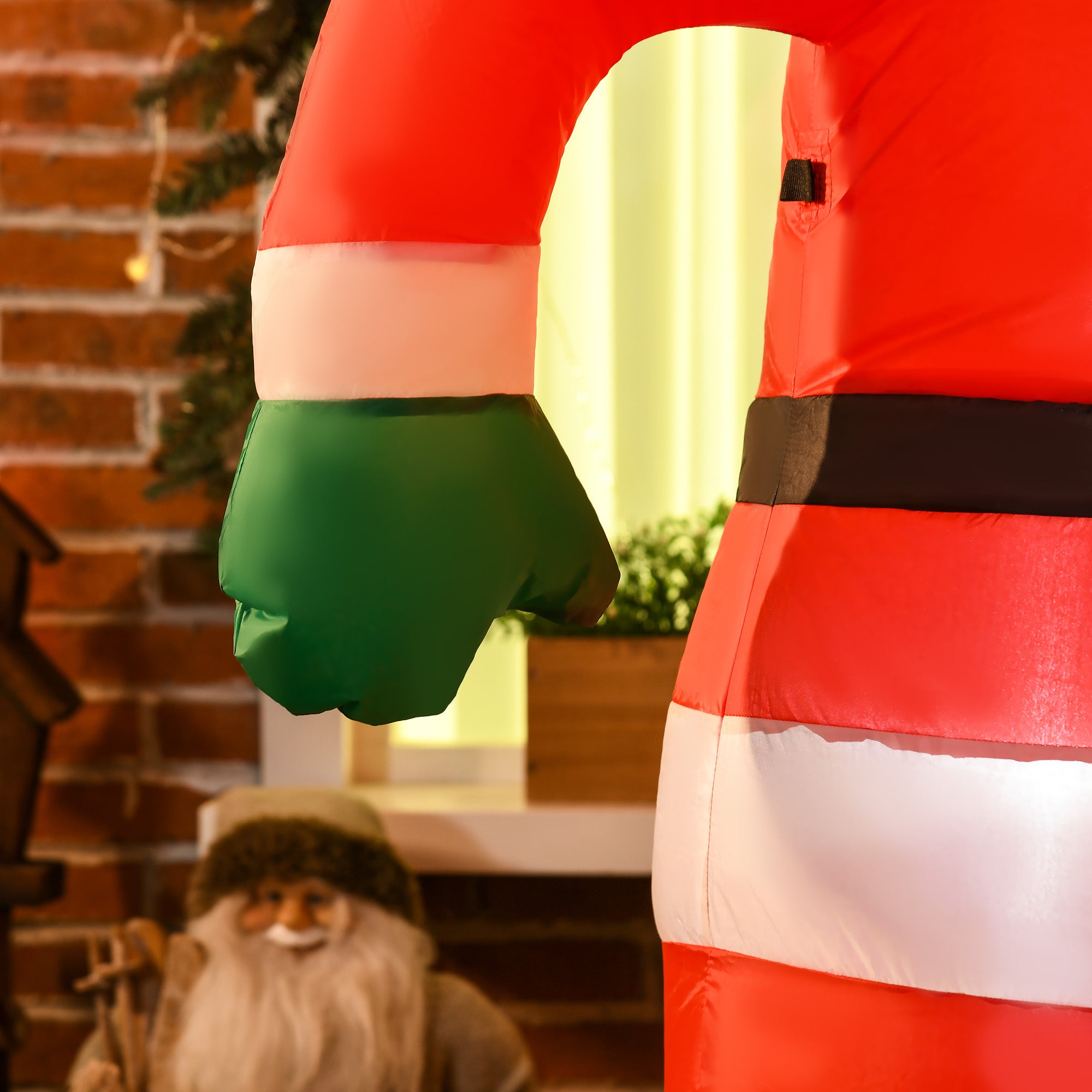 Decoração de Natal Pai Natal Insuflável – 120x65x180 cm – Vermelho – Tecido de poliéster