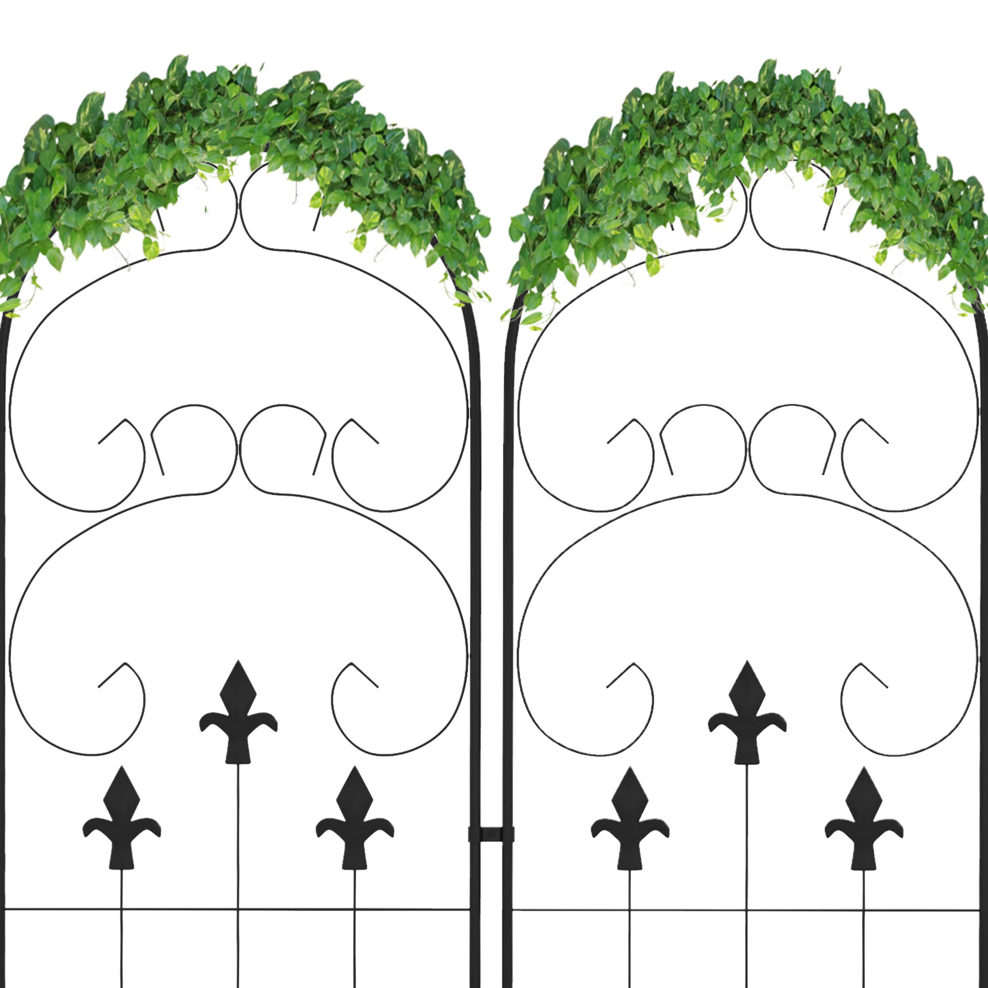 Treliças de Jardim Suportes para Trepadeiras 45x150 cm - Cor Preto