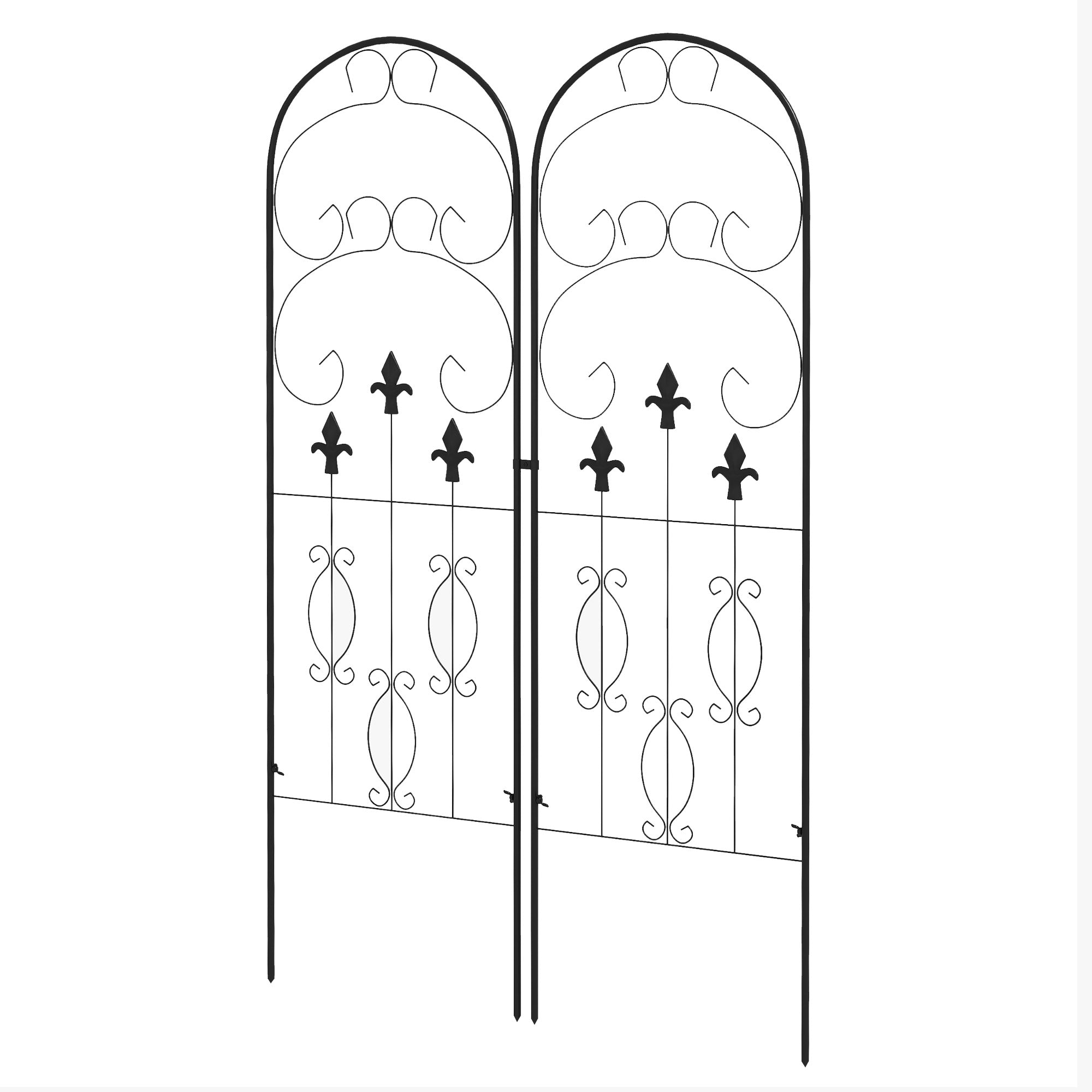 Treliças de Jardim Suportes para Trepadeiras 45x150 cm - Cor Preto