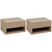 Mesas de Cabeceira Flutuantes 37x32x21 cm - Cor de Madeira Natural