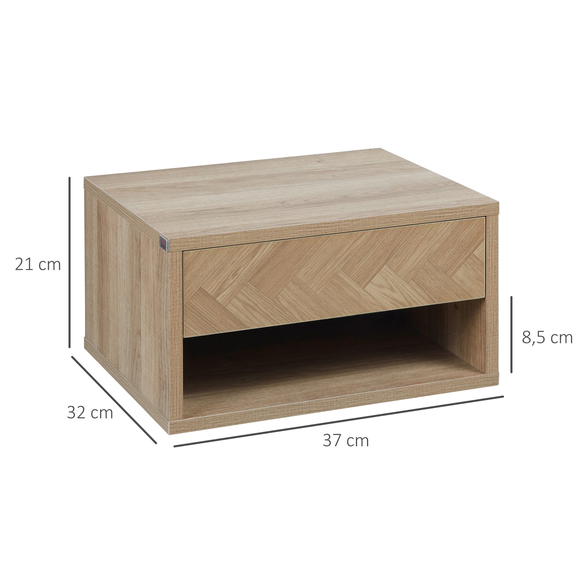 Mesas de Cabeceira Flutuantes 37x32x21 cm - Cor de Madeira Natural