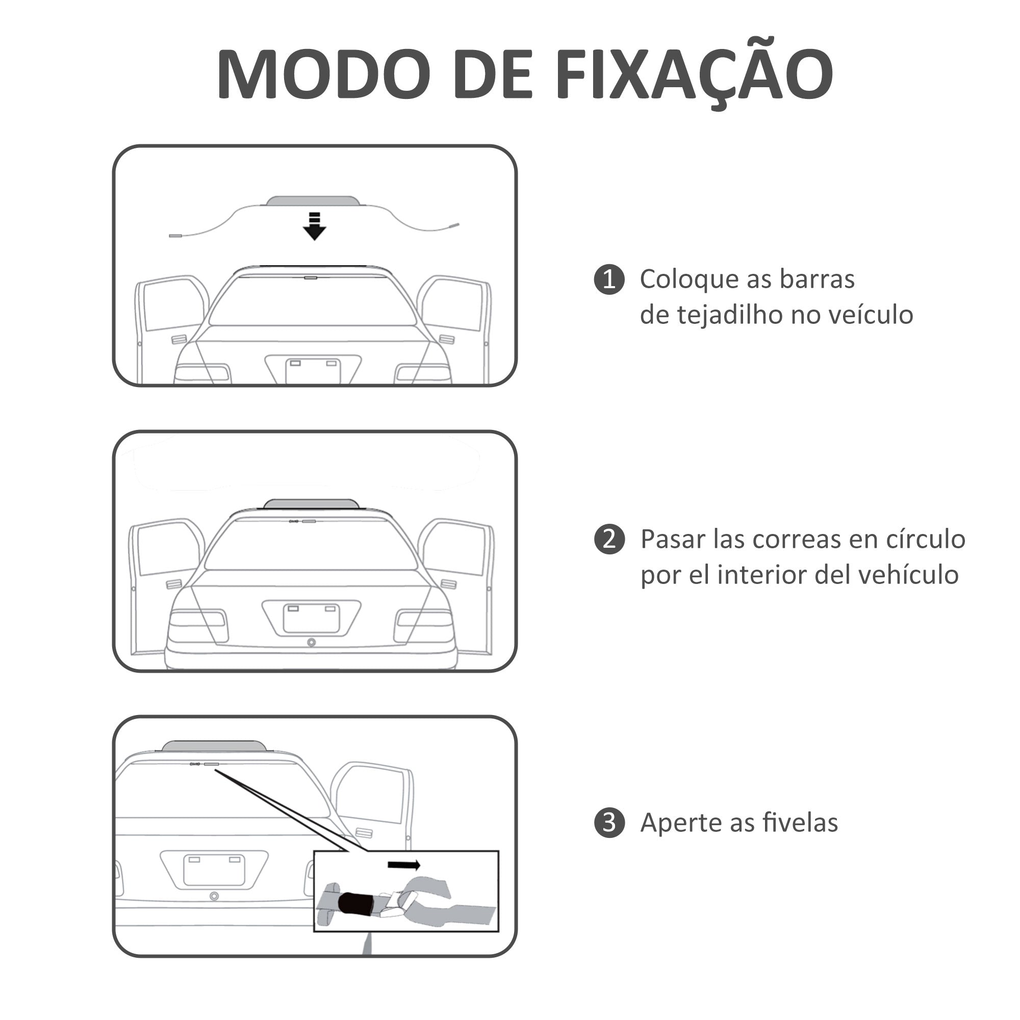 Barras de Tejadilho Universais Preto 85x10x8 cm