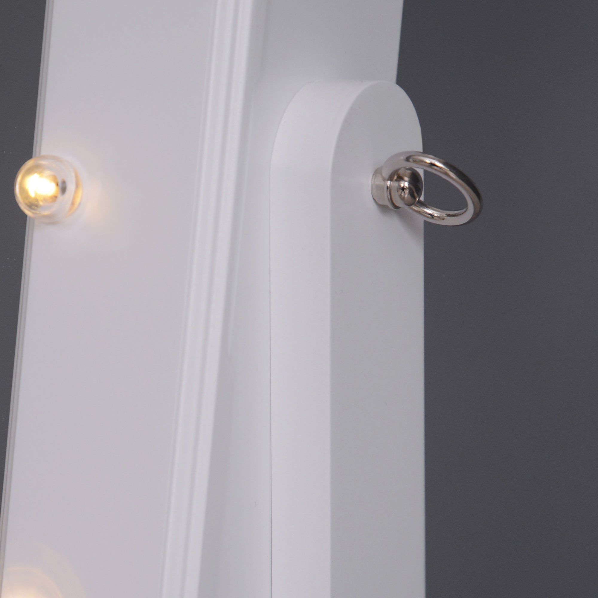 Armário para Joias LED Reclinável 40x37x146 cm Branco