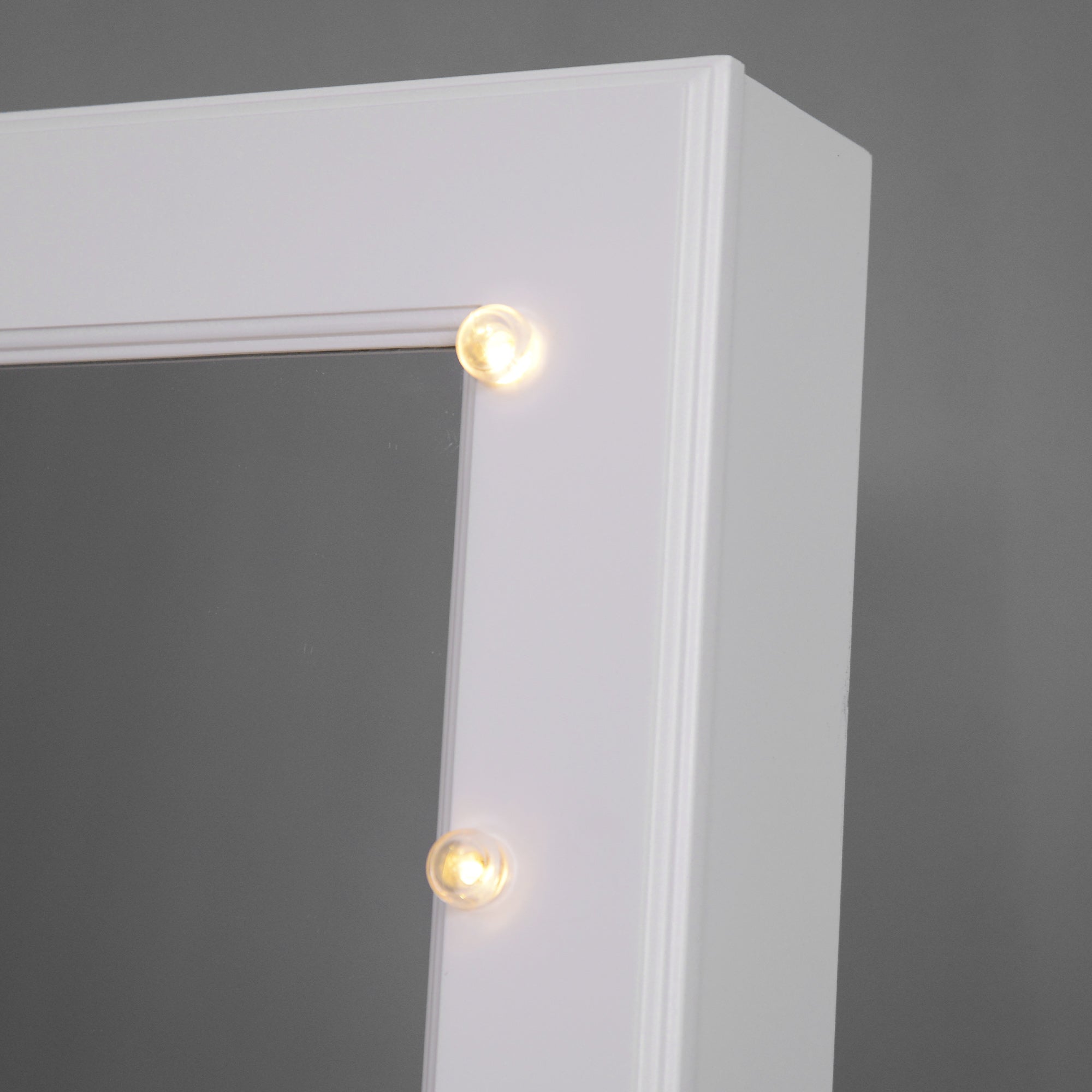 Armário para Joias LED Reclinável 40x37x146 cm Branco